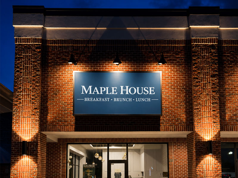 Maple House exterior sign and entrance